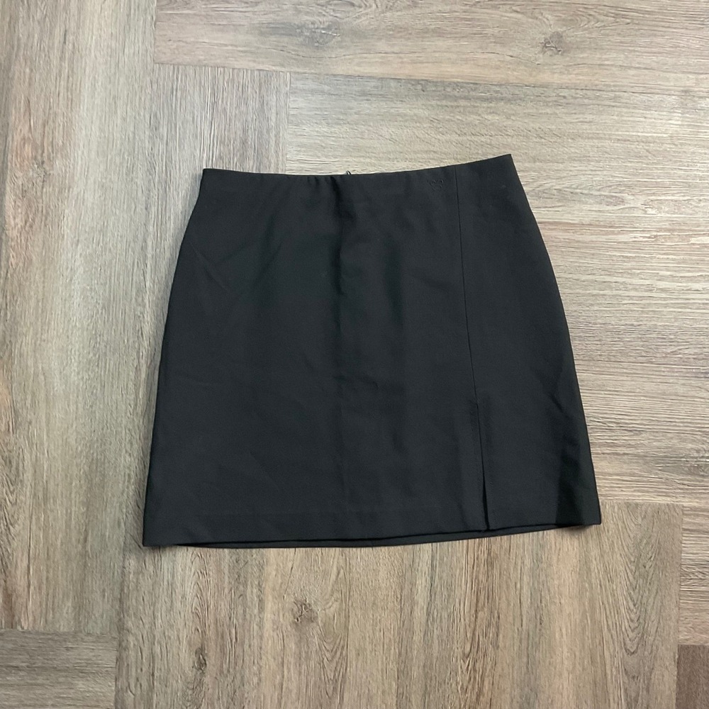 Sunday Best Aritzia Mini Skirt Womens 2 Black Slim Fit Front Slit Classic Lined